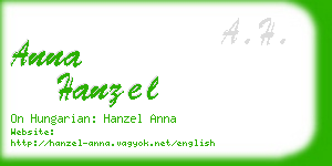 anna hanzel business card